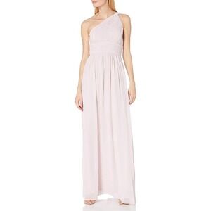 Donna Morgan One Shoulder Ruched Empire Waist Maxi Formal Evening Gown Size 6